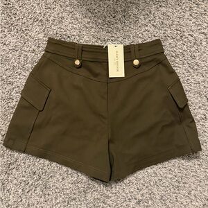 Ramy Brook Olive Green Utility High-Waist Shorts